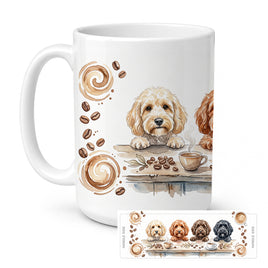 Caroline's Treasures Cockapoos Morning Coffee Ceramic Coffee Mug 15 oz Decorative Large C Handle