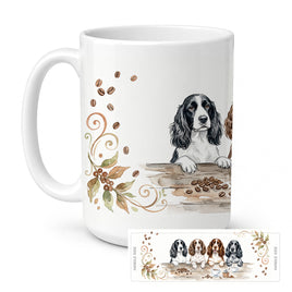 Caroline's Treasures English Springer Spaniels Morning Coffee Ceramic Coffee Mug 15 oz Decorative Large C Handle