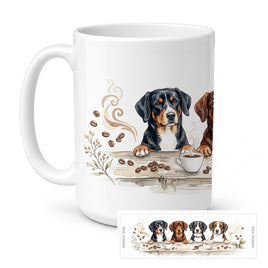 Caroline's Treasures Entlebucher Mountain Dogs Morning Coffee Ceramic Coffee Mug 15 oz Decorative Large C Handle
