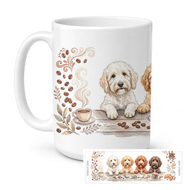 Caroline's Treasures Goldendoodles Morning Coffee Ceramic Coffee Mug 15 oz Decorative Large C Handle