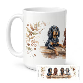 Caroline's Treasures Gordon Setters Morning Coffee Ceramic Coffee Mug 15 oz Decorative Large C Handle