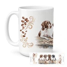 Caroline's Treasures German Shorthaired Pointers Morning Coffee Ceramic Coffee Mug 15 oz Decorative Large C Handle