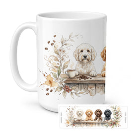 Caroline's Treasures Labradoodles Morning Coffee Ceramic Coffee Mug 15 oz Decorative Large C Handle