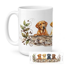 Caroline's Treasures Labrador Retrievers Morning Coffee Ceramic Coffee Mug 15 oz Decorative Large C Handle