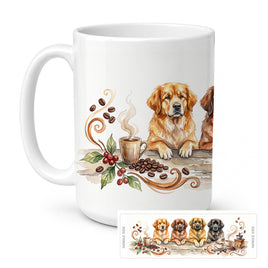 Caroline's Treasures Leonbergers Morning Coffee Ceramic Coffee Mug 15 oz Decorative Large C Handle