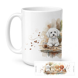 Caroline's Treasures Maltipoos Morning Coffee Ceramic Coffee Mug 15 oz Decorative Large C Handle