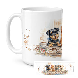 Caroline's Treasures Norwich Terriers Morning Coffee Ceramic Coffee Mug 15 oz Decorative Large C Handle