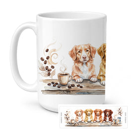 Caroline's Treasures Nova Scotia Duck Tolling Retrievers Morning Coffee Ceramic Coffee Mug 15 oz Decorative Large C Handle