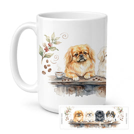 Caroline's Treasures Pekingese Morning Coffee Ceramic Coffee Mug 15 oz Decorative Large C Handle