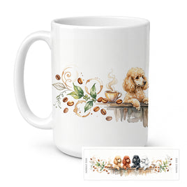 Caroline's Treasures Poodles Morning Coffee Ceramic Coffee Mug 15 oz Decorative Large C Handle