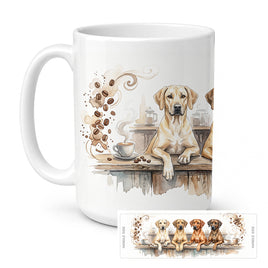 Caroline's Treasures Rhodesian Ridgebacks Morning Coffee Ceramic Coffee Mug 15 oz Decorative Large C Handle