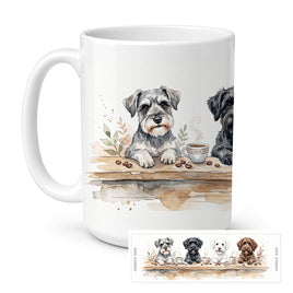 Caroline's Treasures Schnoodles Morning Coffee Ceramic Coffee Mug 15 oz Decorative Large C Handle