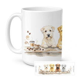 Caroline's Treasures Soft Coated Wheaten Terriers Morning Coffee Ceramic Coffee Mug 15 oz Decorative Large C Handle
