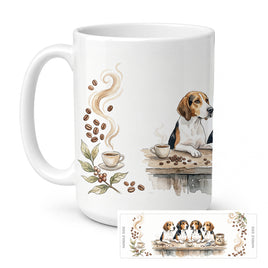 Caroline's Treasures Treeing Walker Coonhounds Morning Coffee Ceramic Coffee Mug 15 oz Decorative Large C Handle