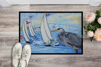 Blue Heron Sailboats Dog River Bridge Indoor or Outdoor Mat 24x36 JMK1001JMAT