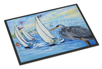 Blue Heron Sailboats Dog River Bridge Indoor or Outdoor Mat 24x36 JMK1001JMAT
