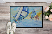 Sailboats and Middle Bay Lighthouse Indoor or Outdoor Mat 24x36 JMK1005JMAT