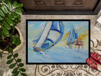 Sailboats and Middle Bay Lighthouse Indoor or Outdoor Mat 24x36 JMK1005JMAT