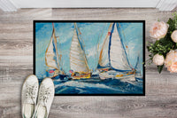 Roll me over Sailboats Indoor or Outdoor Mat 24x36 JMK1027JMAT