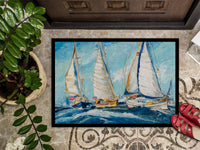 Roll me over Sailboats Indoor or Outdoor Mat 24x36 JMK1027JMAT