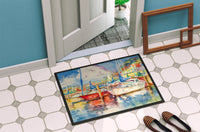 Three Boats Sailboats Indoor or Outdoor Mat 24x36 JMK1034JMAT