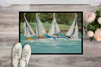 Sailboats on the bay Indoor or Outdoor Mat 24x36 JMK1035JMAT