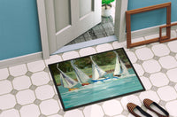 Sailboats on the bay Indoor or Outdoor Mat 24x36 JMK1035JMAT