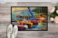 Sailboats at sunset Indoor or Outdoor Mat 24x36 JMK1036JMAT