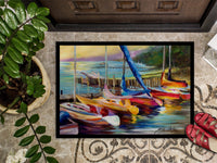 Sailboats at sunset Indoor or Outdoor Mat 24x36 JMK1036JMAT