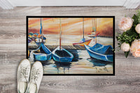 Beach View with Sailboats Indoor or Outdoor Mat 24x36 JMK1038JMAT