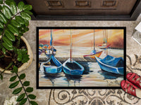 Beach View with Sailboats Indoor or Outdoor Mat 24x36 JMK1038JMAT