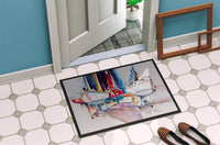 Sailboats in Dry Dock Indoor or Outdoor Mat 24x36 JMK1039JMAT