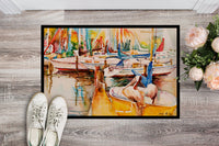 Sailboat  with Pelican Golden Days Indoor or Outdoor Mat 24x36 JMK1042JMAT