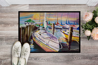 Sailboats at the Fairhope Yacht Club Docks Indoor or Outdoor Mat 24x36