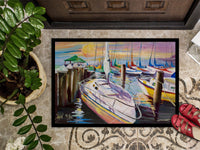 Sailboats at the Fairhope Yacht Club Docks Indoor or Outdoor Mat 24x36