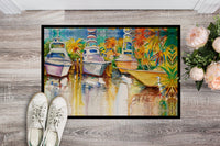 Blue Heron and Deep Sea Fishing Boats Indoor or Outdoor Mat 24x36 JMK1051JMAT
