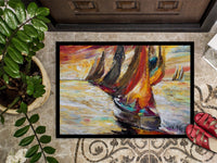 Red Sails Sailboat  Indoor or Outdoor Mat 24x36 JMK1062JMAT