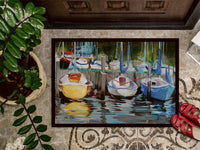 Yellow boat Sailboat Indoor or Outdoor Mat 24x36 JMK1084JMAT