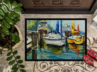 Yellow boat II Sailboat Indoor or Outdoor Mat 24x36 JMK1085JMAT