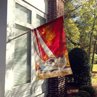 Red Sailboat Flag Canvas House Size JMK1154CHF