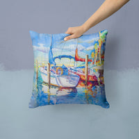 Towering Q Sailboats Canvas Fabric Decorative Pillow JMK1230PW1414
