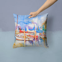 Runaway Sailboats Canvas Fabric Decorative Pillow JMK1233PW1414