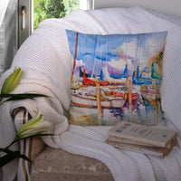 Runaway Sailboats Canvas Fabric Decorative Pillow JMK1233PW1414