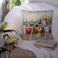 Paradise Sailboats Canvas Fabric Decorative Pillow JMK1235PW1414