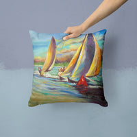 Knost Reggata Sailboats Canvas Fabric Decorative Pillow JMK1236PW1414