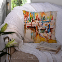 Pelicans and Sailboats Canvas Fabric Decorative Pillow JMK1238PW1414