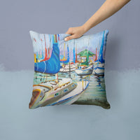 Day break Sailboats Canvas Fabric Decorative Pillow JMK1241PW1414