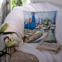 Day break Sailboats Canvas Fabric Decorative Pillow JMK1241PW1414