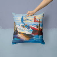 Symmetry Sailboats Canvas Fabric Decorative Pillow JMK1242PW1414