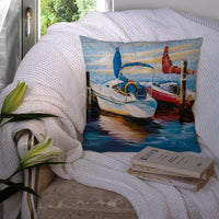 Symmetry Sailboats Canvas Fabric Decorative Pillow JMK1242PW1414